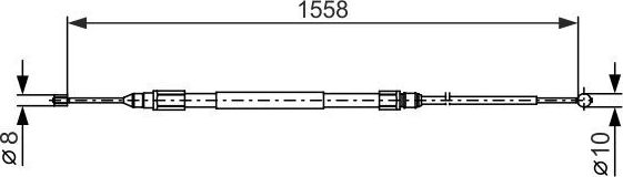 Трос ручника (тросик ручного тормоза) Bosch задний правый/левый для BMW X1 I (E84) 2009-2015. Артикул 1 987 482 368