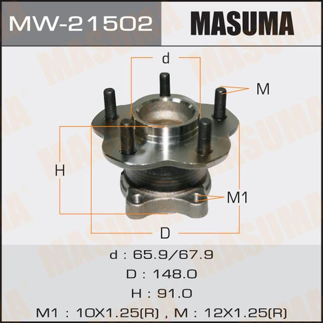 Ступичный подшипник (комплект) Masuma. Артикул MW-21502