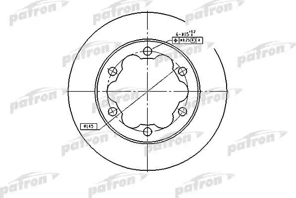 Тормозной диск Patron задний для Volkswagen LT II 1996-2006. Артикул PBD4089