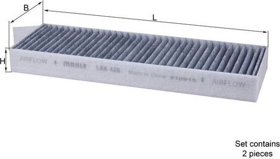 Салонный фильтр Mahle. Артикул LAK 428/S