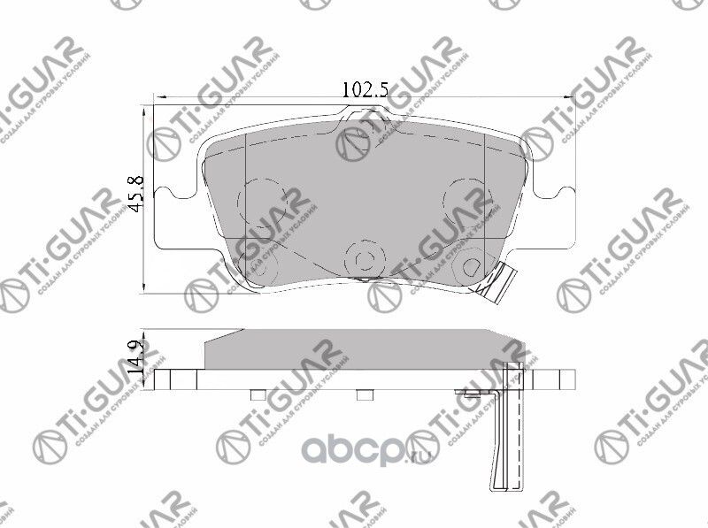 Тормозные колодки (TI-Guar). Артикул TG1835C