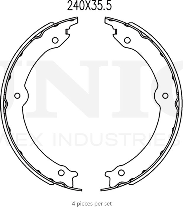 Колодки тормозные барабанные, комплект (Unio). Артикул BRP-10047