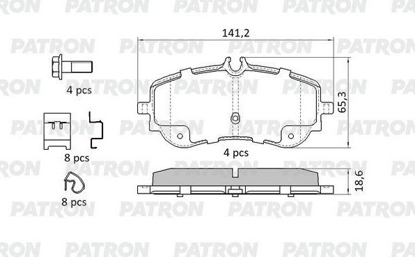 Тормозные колодки Patron задние для Volkswagen Crafter II 2016-2024. Артикул PBP244