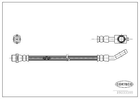 Тормозной шланг Corteco задний наружный для Audi A4 II (B6) 2001-2004. Артикул 19033598