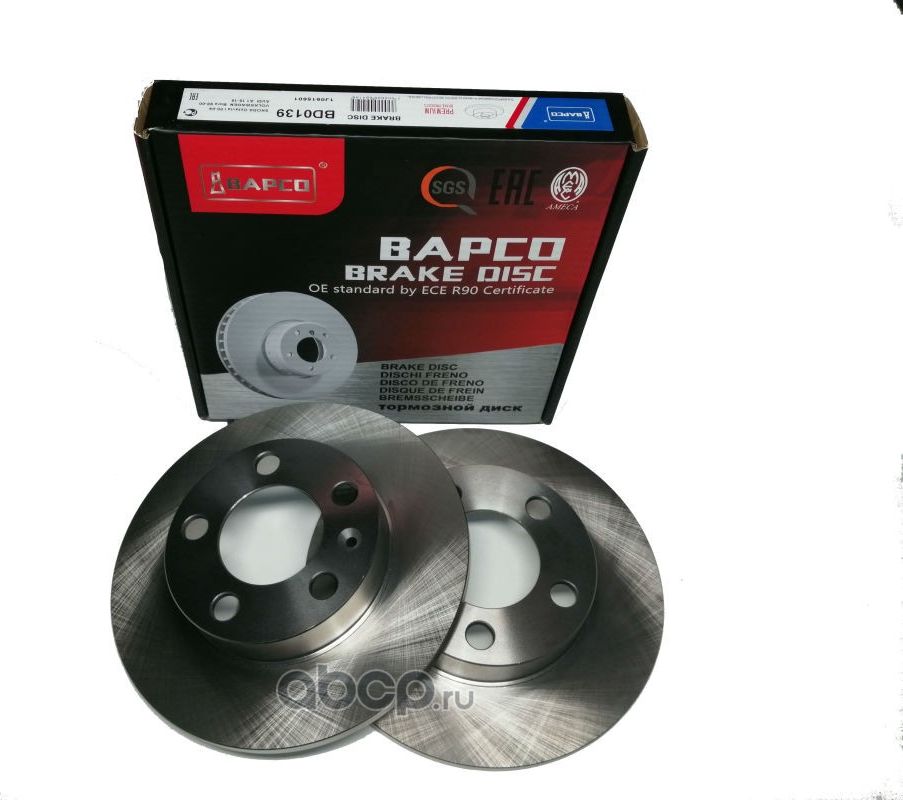Диск тормозной зад. VAG A1 15-18, A2, A3, Fabia, Octavia I, Rapid, Roo (Bapco) Bapco. Артикул BD0139