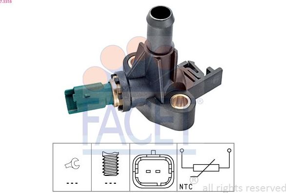 Датчик температуры охлаждающей жидкости Facet Made in Italy - OE Equivalent для Fiat Panda II 2003-2012. Артикул 7.3318