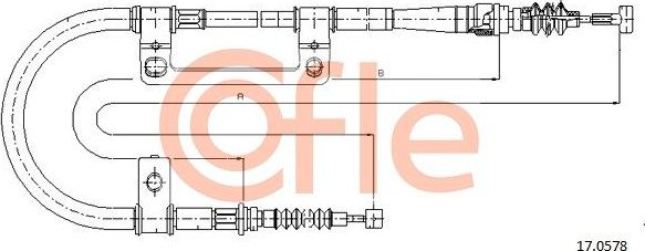 Трос ручника (тросик ручного тормоза) Cofle задний правый для Mazda MX-6 1992-1997. Артикул 92.17.0578
