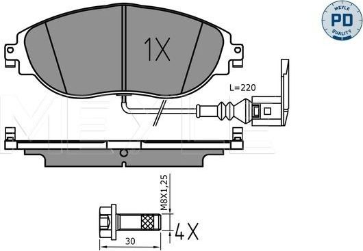 Тормозные колодки Meyle PD. Артикул 025 251 1720/PD