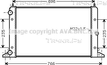 Радиатор охлаждения двигателя AVA для SEAT Alhambra I 1998-2000. Артикул VNA2247