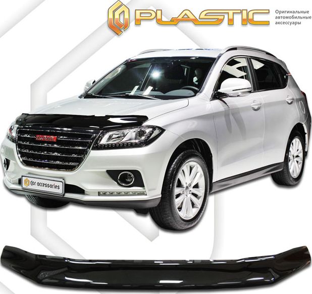Дефлектор СА Пластик для капота (Classic черный) Haval H2 2014-2021. Артикул 2010010111151