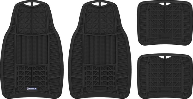 Коврики салона MICHELIN универсальные, 4 шт., с линиями отреза, черные. Артикул 965-BLK