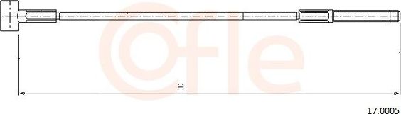 Трос ручника (тросик ручного тормоза) Cofle передний для Nissan Note I 2006-2012. Артикул 17.0005