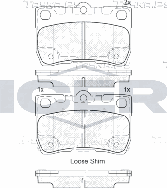 Тормозные колодки Icer задние для Toyota Mark X I 2004-2009. Артикул 182060