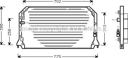 Радиатор кондиционера (конденсатор) AVA (алюминий). Артикул TO5254