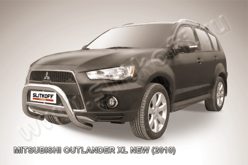 Кенгурятник Slitkoff d76 низкий для Mitsubishi Outlander XL 2010-2012. Артикул MXL10-001