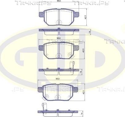 Тормозные колодки G.U.D.. Артикул GBP128602