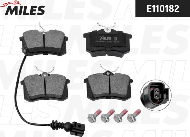 Тормозные колодки Miles (Semi-Metallic) для Renault Twingo II 2008-2014. Артикул E110182