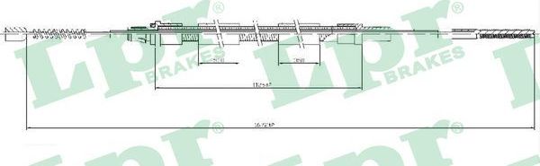 Трос ручника (тросик ручного тормоза) LPR задний для SEAT Inca I 1995-2003. Артикул C0931B