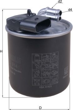 Топливный фильтр Mahle. Артикул KL 914