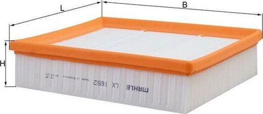 Воздушный фильтр Mahle. Артикул LX 1652