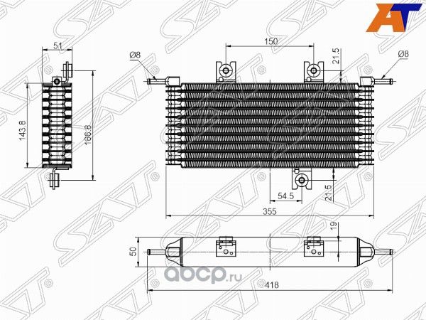 РАДИАТОР ОХЛАЖДЕНИЯ CVT NISSAN X-TRAIL 07-14 (SAT). Артикул ST21606JG000