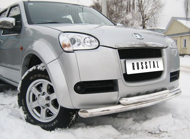 Защита RusStal переднего бампера d76/63 (дуга) для Great Wall Wingle 3 2005-2011. Артикул GWZ-000104