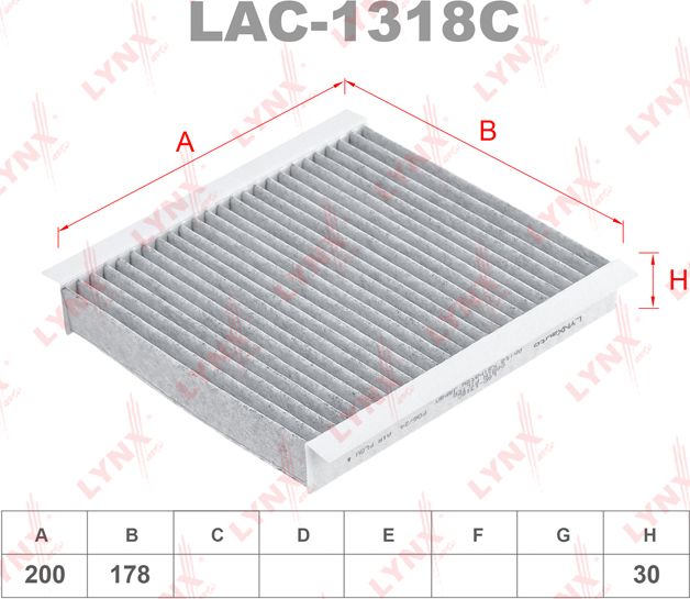 Салонный фильтр LYNXauto. Артикул LAC-1318C