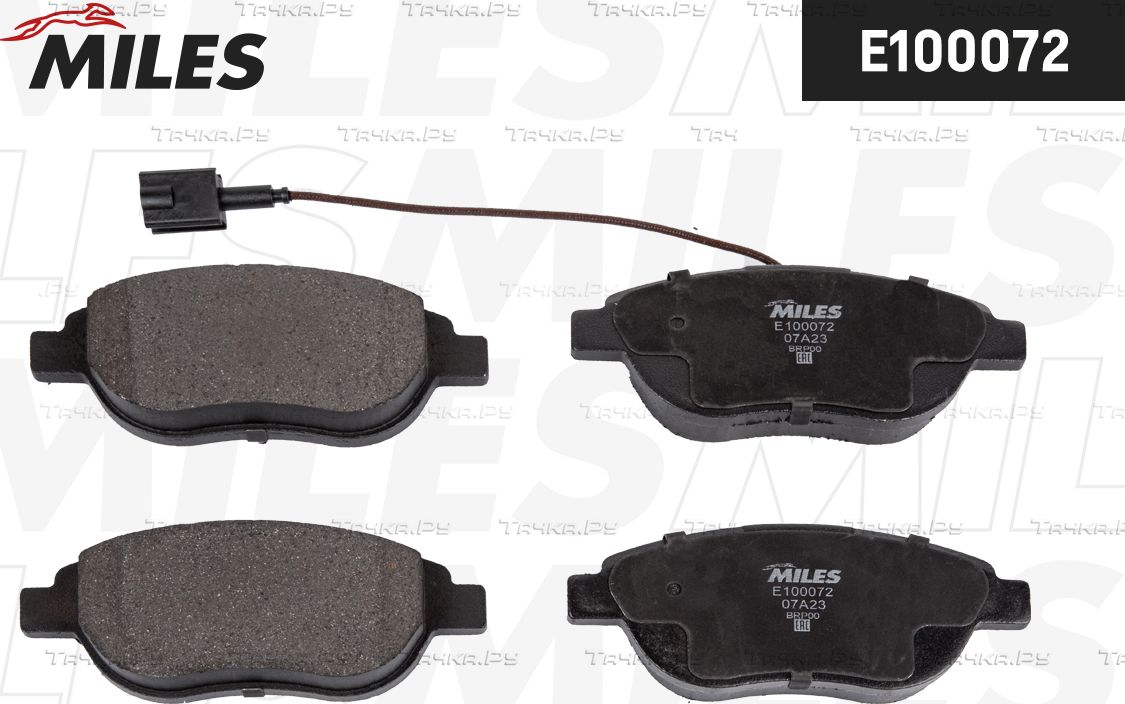 Тормозные колодки Miles (Semi-Metallic) передние для Fiat Multipla I 1999-2010. Артикул E100072