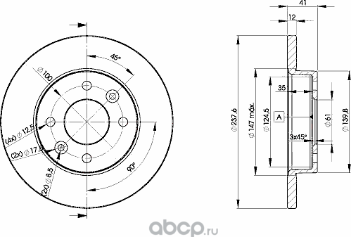 Диск тормозной (Icer). Артикул 78BD4705