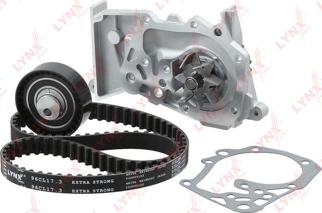 Помпа (водяной насос) с комплектом ремня ГРМ LYNXauto. Артикул PW-1344