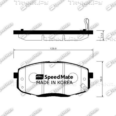 Тормозные колодки SpeedMate передние для Kia Cerato II 2009-2013. Артикул SM-BPH043