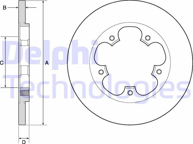 Тормозной диск Delphi задний для Ford Transit VIII 2013-2026. Артикул BG4681C