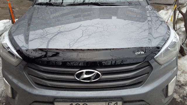 Дефлектор VT52 для капота короткий Hyundai Creta 2016-2020. Артикул HYD58VT