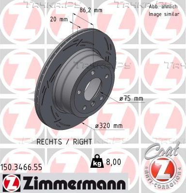 Тормозной диск Zimmermann Black Z. Артикул 150.3466.55