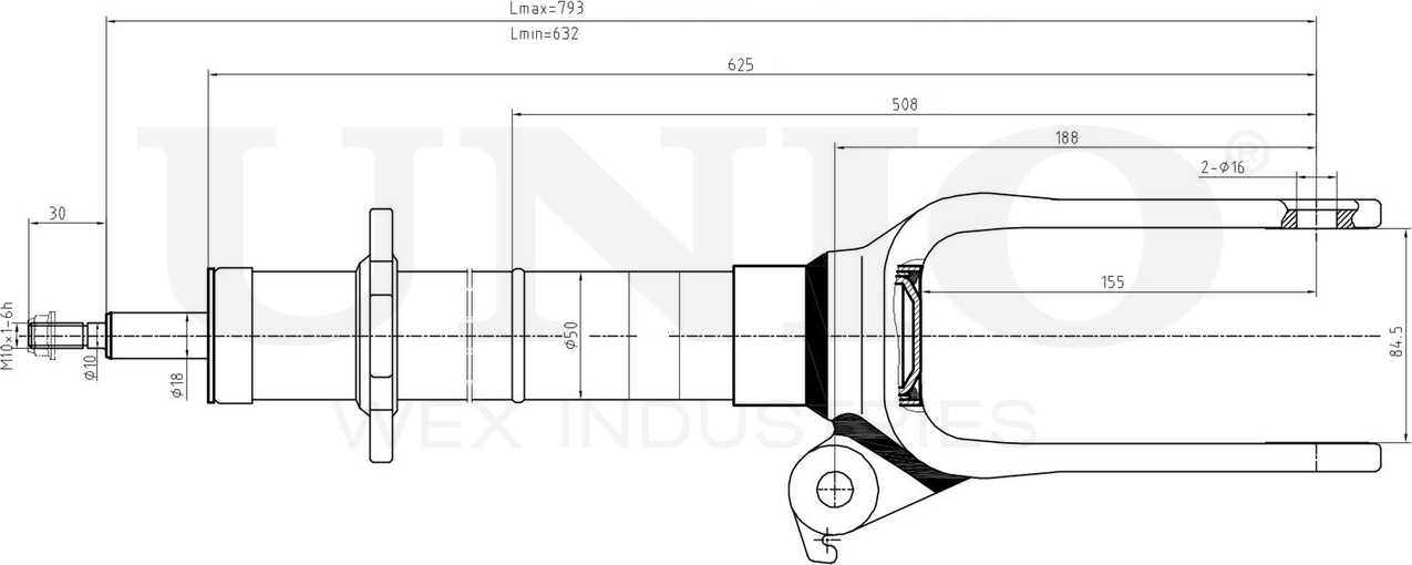Амортизатор подвески (Unio). Артикул SAB-10703