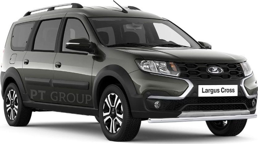 Защита PT Group переднего бампера одинарная d=51 мм ШАГРЕНЬ (ППК) Lada Largus 2012-2020. Артикул LLA220202