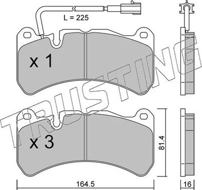 Тормозные колодки Trusting передние для Maserati Ghibli III 2013-2026. Артикул 1201.0