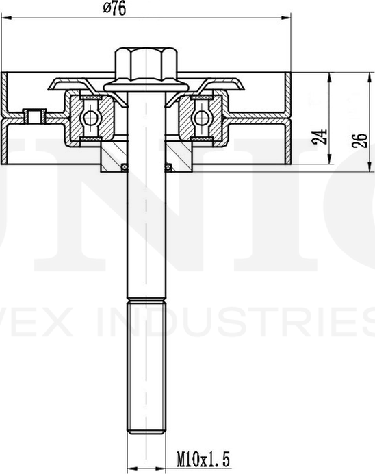 Ролик поликлинового ремня направляющий (Unio). Артикул TNS-10184