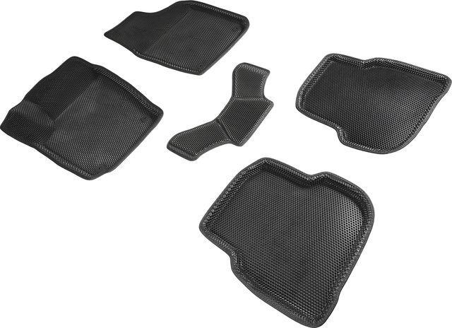 Коврики Seintex 3D EVA Соты для салона Volkswagen Polo V седан 2009-2020 ЧЕРНЫЕ. Артикул 95245