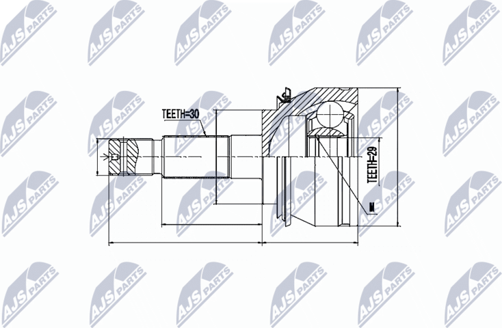Шрус внутренний (граната) NTY. Артикул NPZ-TY-076