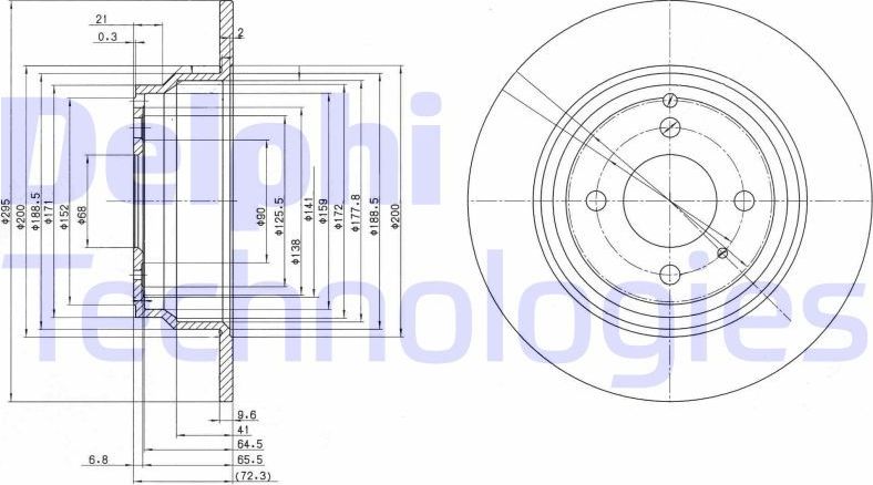 Тормозной диск Delphi. Артикул BG2721