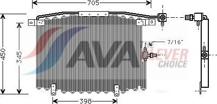 Радиатор кондиционера (конденсатор) AVA (алюминий) для Audi 100 IV (C4) 1993-1994. Артикул AI5115