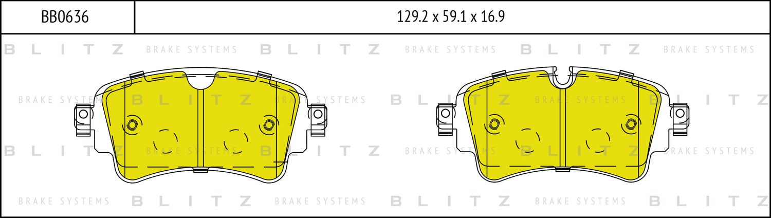 Колодки тормозные дисковые задние (Blitz). Артикул BB0636