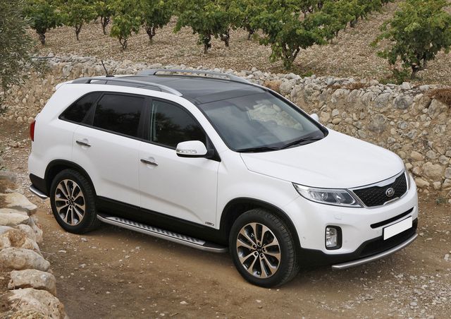 Пороги алюминиевые Rival Bmw-Style овал для Kia Sorento II рестайлинг 2012-2020. Артикул B173AL.2305.2