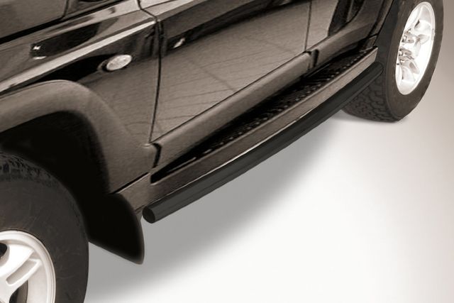 Защита Slitkoff штатного порога d57 ЧЕРНАЯ матовая для ТагАЗ Tager 5-дв. 2008-2026. Артикул TAT5d011B