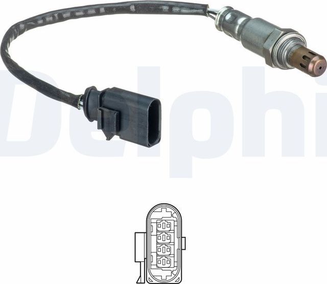 Лямбда-зонд (кислородный датчик) Delphi передний правый/левый для Audi A3 II (8P) 2010-2013. Артикул ES21097-12B1