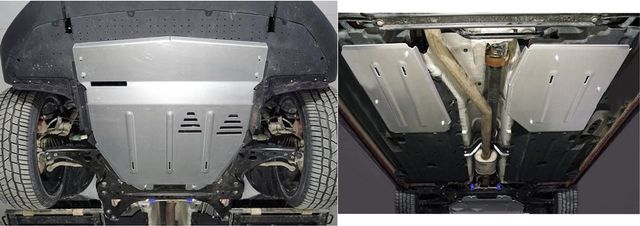 Защита алюминиевая ТСС (4 мм) для картера, бака, адсорбера и КПП Geely Tugella 2020-2022, 2022-2026. Артикул ZKTCC00478K