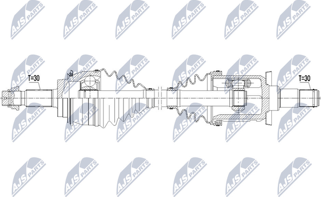 Полуось (привод в сборе, приводной вал) NTY. Артикул NPW-TY-121