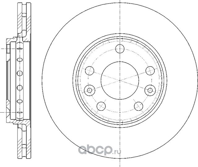 Диск тормозной вентилируемый (G-Brake). Артикул GR21080