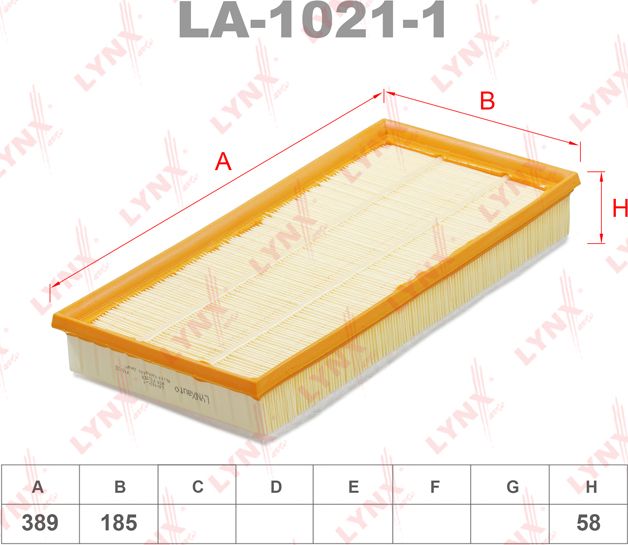 Воздушный фильтр LYNXauto для Porsche Cayenne I (955) 2002-2010. Артикул LA-1021-1